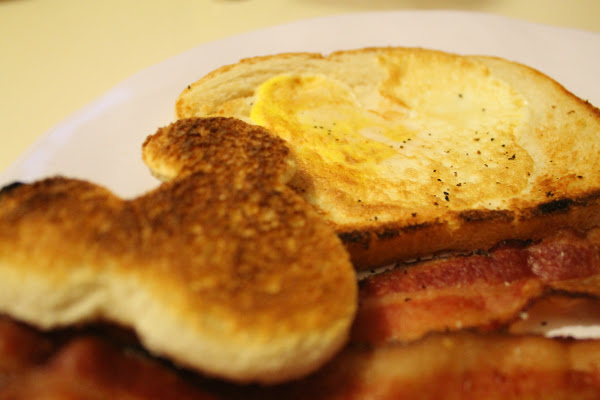 Disney Inspired Egg-in-a-Hole with Mickey Toast