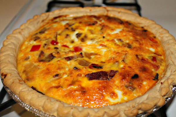 quiche from oven