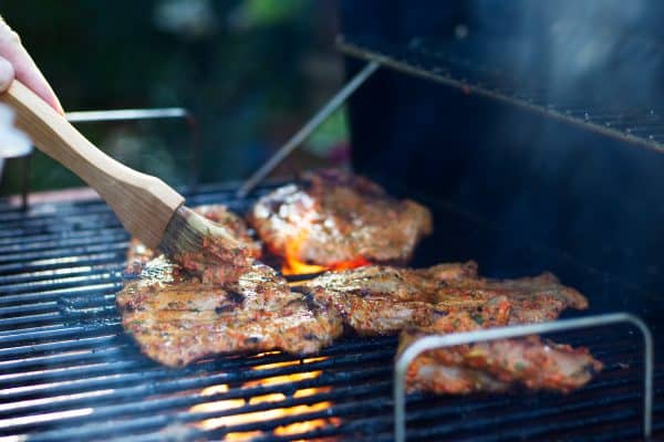 Steaks on a gas grill