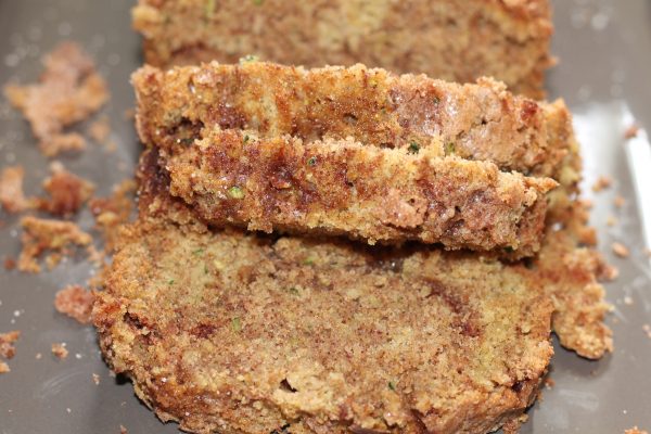 Snickerdoodle Zucchini Bread on Gray Platter