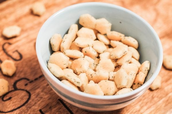 bowl of spicy ranch oyster crackers