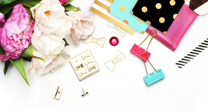 Styles stock photography | Product Mockup | Desktop | Peonies and gold | Office desktop |