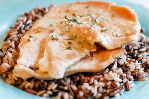 Garlic Lime Chicken on a bed of wild rice