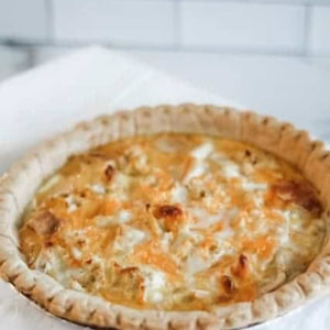 egg mcmuffin quiche on a white cloth