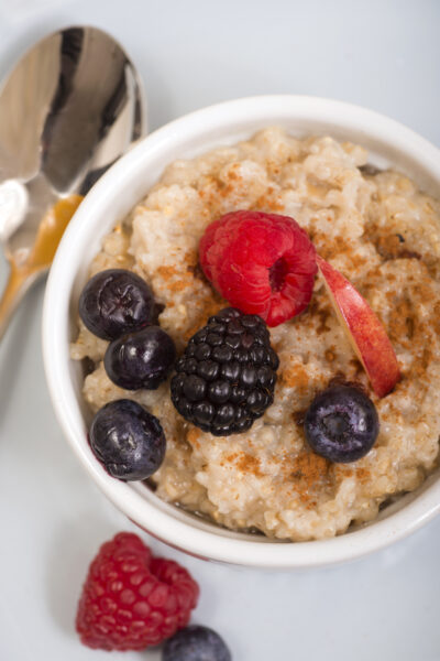 bowl of instant pot oatmeal with berries
