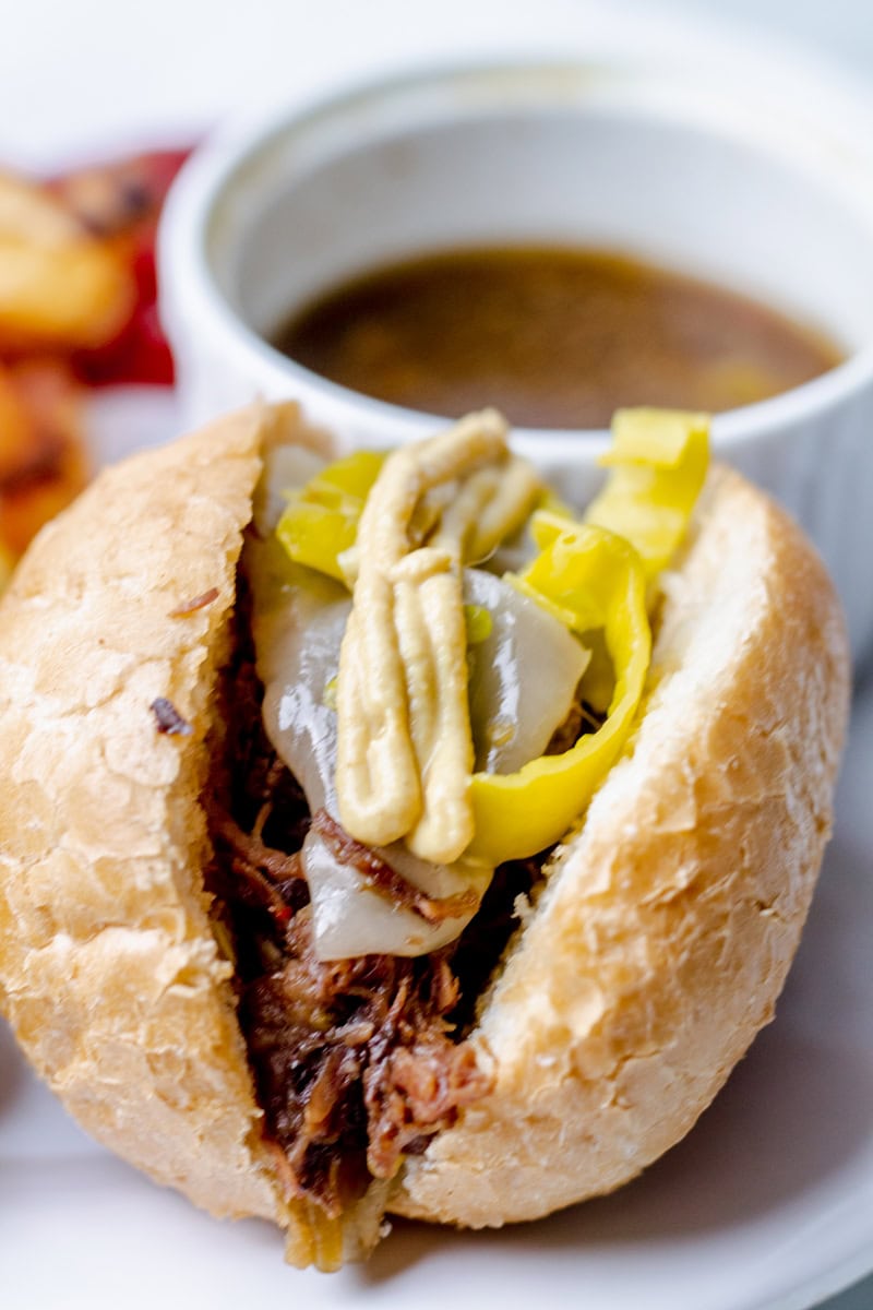 instant pot italian beef sandwich with au jous