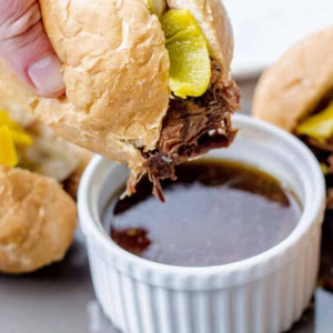 instant pot italian beef sandwich with au jous