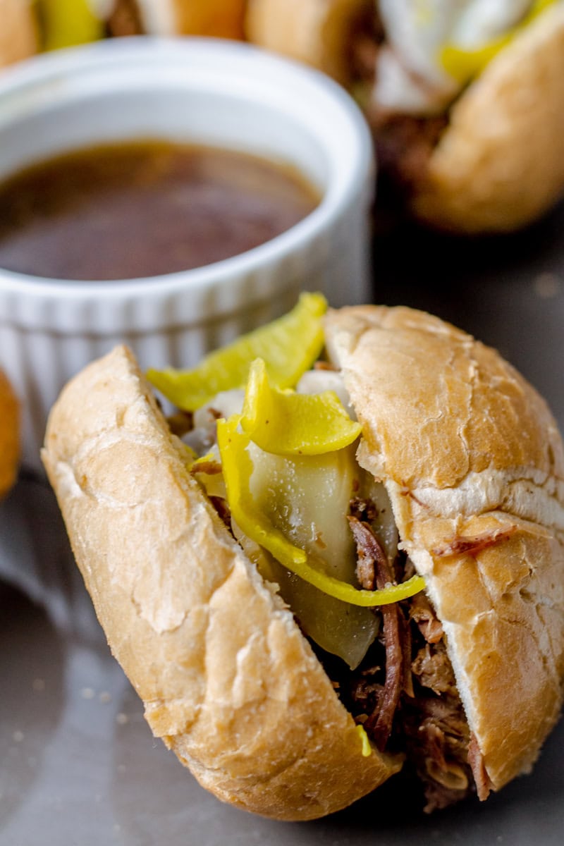 instant pot italian beef sandwich with au jous