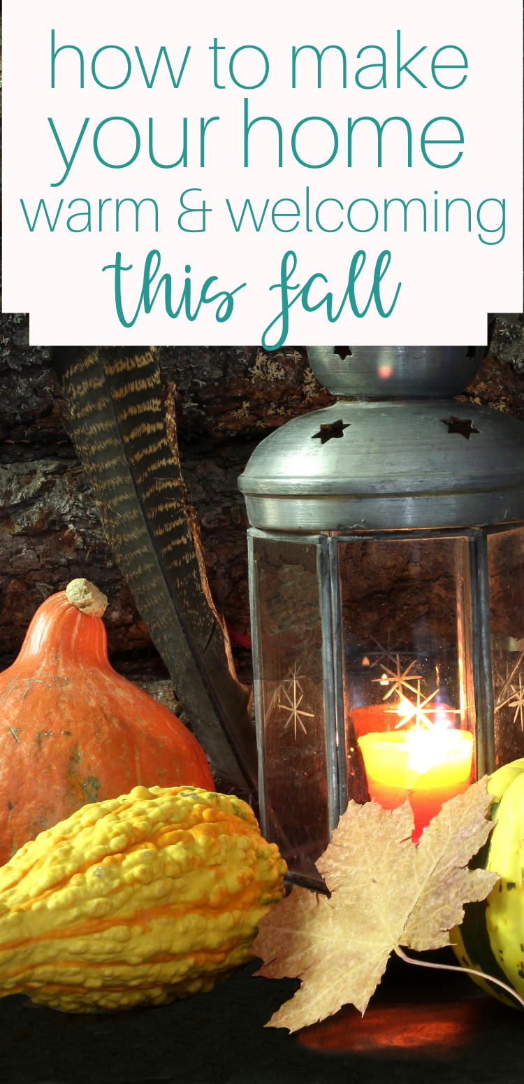 cozy fall hygge home decor display