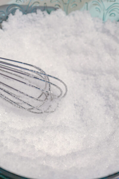 whisking salt with liquids for bath salt recipe