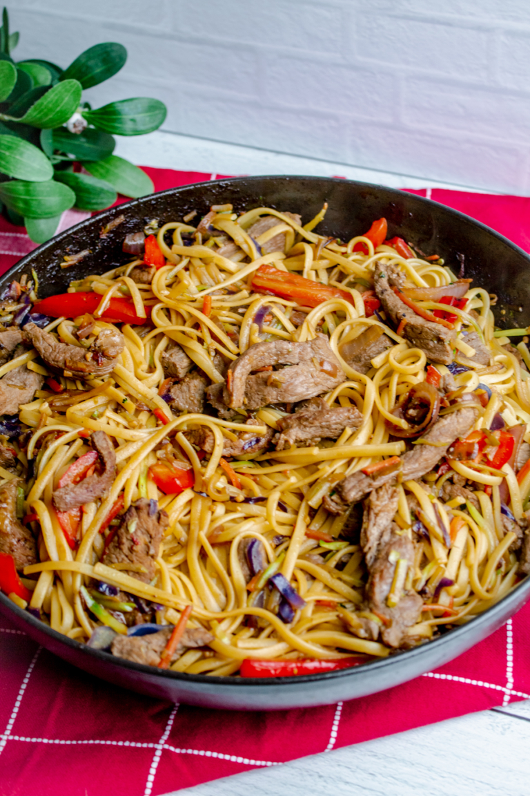 Best Ever Easy Weeknight Asian Inspired Beef and Noodles Recipe