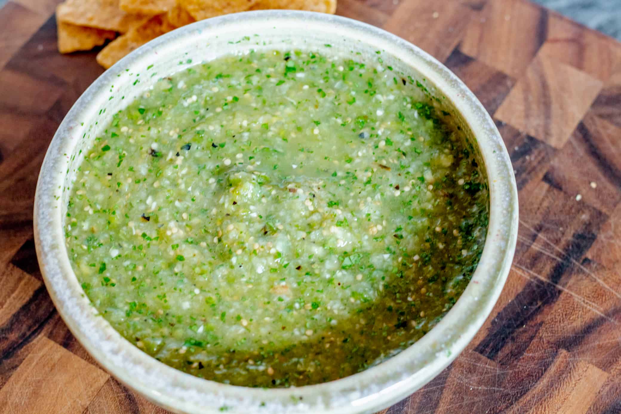 Homemade Roasted Tomatillo Jalapeno Salsa Verde Recipe